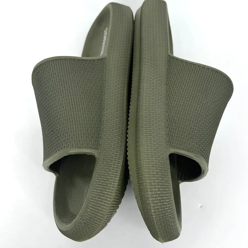 Cushionaire Mens Feather Cloud Foam Slides Sandals Green Size 13